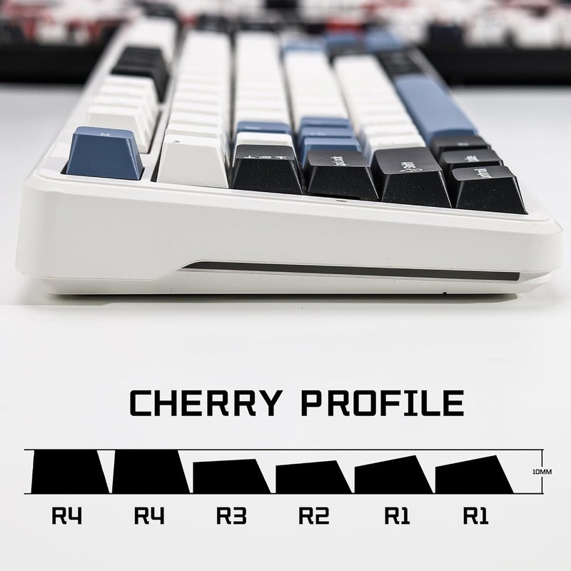KBDiy Arctic PBT Double Shot Keycap Set,174 Keys Retro Blue Custom Key Cap Keycaps 60 Percent Cherry Profile Keycaps for 61/64/68/84/87/100/104/108 Mechanical Keyboard - Image 3